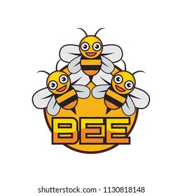 bumble bee / honey bee logo, vector illustration