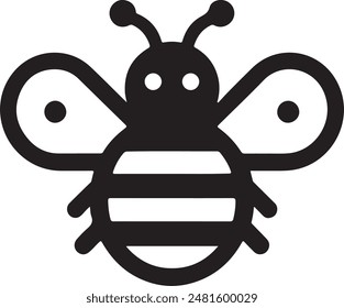 bumble bee icon vector sillhouete  