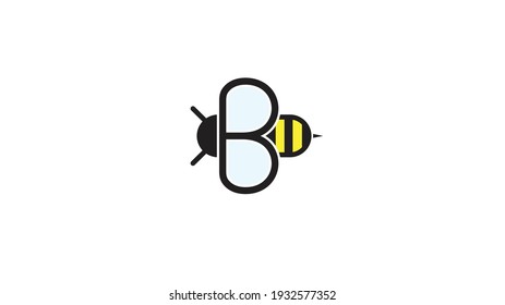 Inscripción creativa de abejas Resumen de letra B Vector de logotipo