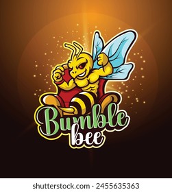 A bumble bee mascot logo vector illustratiions for esports, gaming 