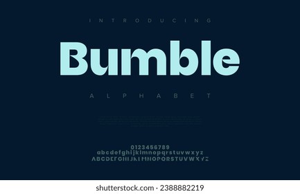 Bumble creative modern urban alphabet font. Digital abstract moslem, futuristic, fashion, sport, minimal technology typography. Simple numeric vector illustration