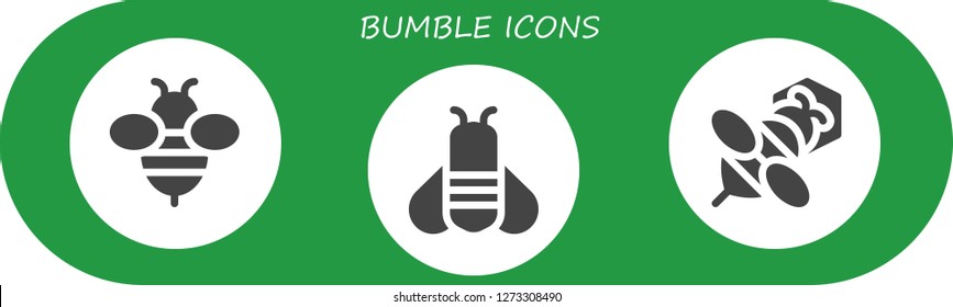  bumble icon set. 3 filled bumble icons. Simple modern icons about  - Bee