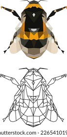 
Bumblebee drawn from triangles, vector