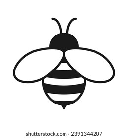 Bumblebee icon. Honey bee symbol. Vector illustration image.