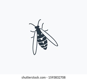 Bumblebee icon isolated on clean background. Bumblebee icon concept drawing icon in modern style. Vector illustration for your web mobile logo app UI design.