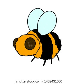 Bumblebee icon. Isolated on white background. Vector illustration.