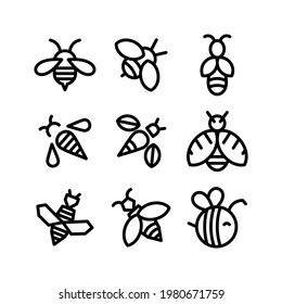 icono de abejorro o logotipo símbolo de signo aislado ilustración vectorial - Colección de iconos vectoriales de estilo negro de alta calidad

