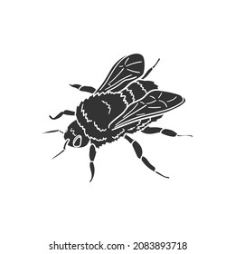 Bumblebee Icon Silhouette Illustration. Insect Fly Vector Graphic Pictogram Symbol Clip Art. Doodle Sketch Black Sign.