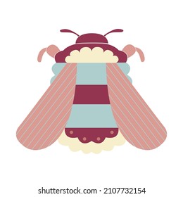 insecto de abejorro. Decoración decorativa. Ilustración vectorial de insectos geométricos en estilo plano
