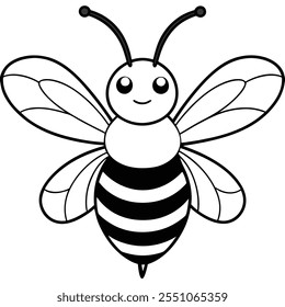 Bumblebee insect flat vector illustration on a white background