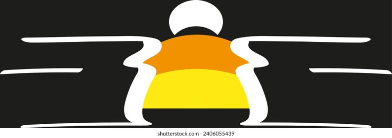 bumblebee logo in abstract style on colorful background