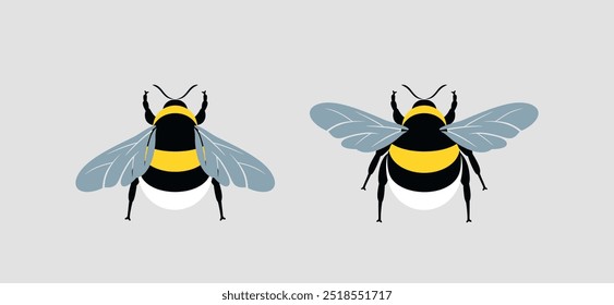 Hummellogo. Isolierte Hummel auf Vintage-Hintergrund. Wespe