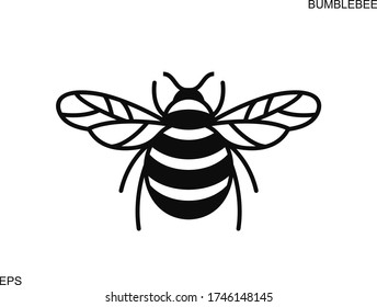 Bumblebee logo. Isolated bumblebee on white background. Wasp