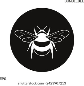 Bumblebee logo. Isolated bumblebee on white background. Wasp