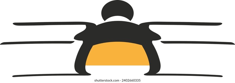 Bumblebee logo. Yellow and black illustration of your brand