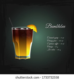 Bumblebee non-alcoholic cocktail drink vector