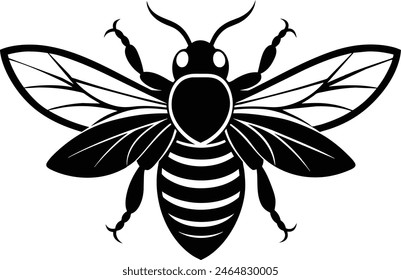 A bumblebee silhouette black vector artwork illustration