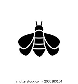 Bumblebee Silhouette Icon On White Background