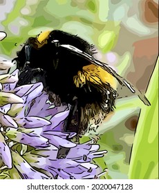 
Hummeln-Einzel auf Blumenkarikaturen