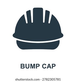 Bump cap safety hat icon for head protection with graphic symbolizes safety