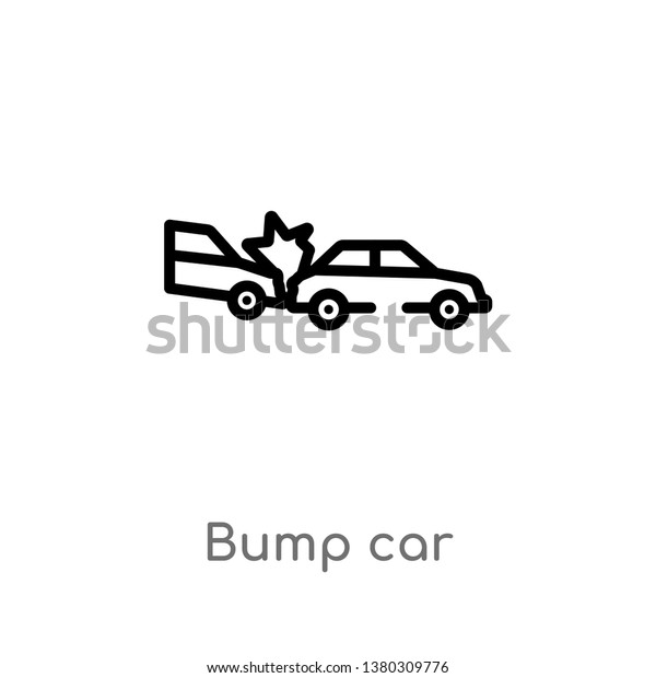 bump car vector line icon. Simple element\
illustration. bump car outline icon from other concept. Can be used\
for web and mobile