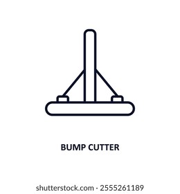 bump cutter outline icon.  Thin line icon from construction tools collection. Editable vector isolated on white background