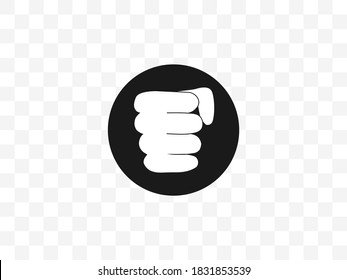 Bump, fist icon on transparent background. Vector illustration, flat.