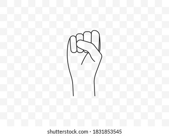 Bump, fist icon on transparent background. Vector illustration, flat design.