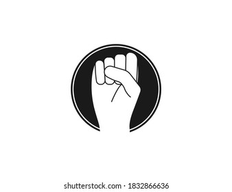Bump, fist icon on white background. Vector illustration.