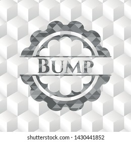 Bump grey badge with geometric cube white background