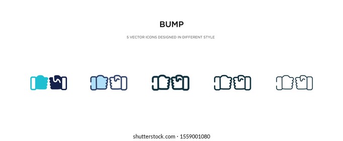 bump icon in different style vector illustration. two colored and black bump vector icons designed in filled, outline, line and stroke style can be used for web, mobile, ui