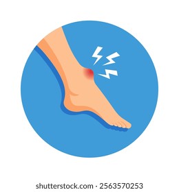 Bump injury on leg ankle vector illustration