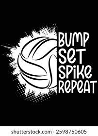 Bump Set Spike Repeat Blue Purple Girls Volleyball