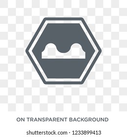 Bump sign icon. Trendy flat vector Bump sign icon on transparent background from traffic sign collection. 