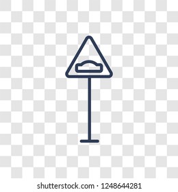 Bump sign icon. Trendy linear Bump sign logo concept on transparent background from Traffic Signs collection