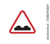 Bump and uneven road sign icon template. Flat illustration of bumpy road sign vector icon