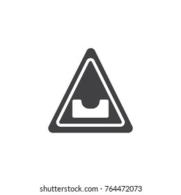Bump warning traffic signs icon vector, filled flat sign, solid pictogram isolated on white. Symbol, logo illustration.