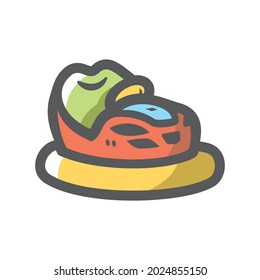 Bumper attraction car Vector icon Cartoon illustration