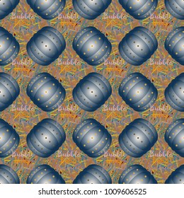 Bumper ball or bamperball football equipment seamless pattern for background.
