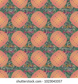 Bumper ball or bamperball football equipment seamless pattern for background.