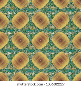 Bumper ball or bamperball football equipment seamless pattern for background.