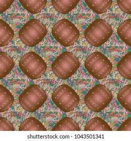 Bumper ball or bamperball football equipment seamless pattern for background.