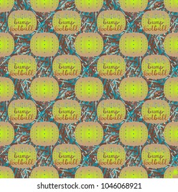 Bumper ball or bamperball football equipment seamless pattern for background.