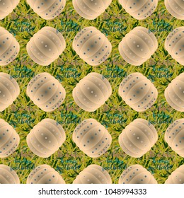 Bumper ball or bamperball football equipment seamless pattern for background.