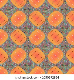 Bumper ball or bamperball football equipment seamless pattern for background.