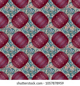 Bumper ball or bamperball football equipment seamless pattern for background.