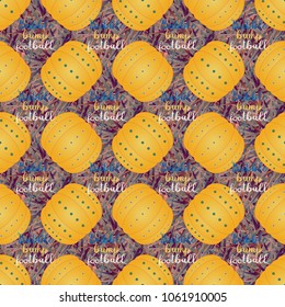 Bumper ball or bamperball football equipment seamless pattern for background.