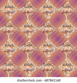 Bumper ball or bamperball football equipment seamless pattern for background.