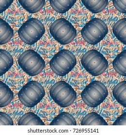 Bumper ball or bamperball football equipment seamless pattern for background.