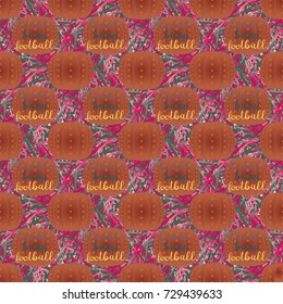 Bumper ball or bamperball football equipment seamless pattern for background.